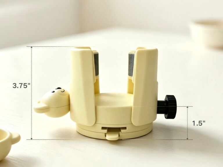 Dymmoy bowl clamp arms closed around a baby bowl